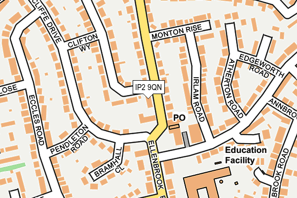 IP2 9QN map - OS OpenMap – Local (Ordnance Survey)