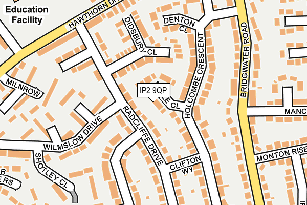 IP2 9QP map - OS OpenMap – Local (Ordnance Survey)