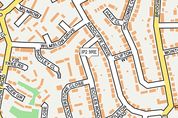 IP2 9RE map - OS OpenMap – Local (Ordnance Survey)