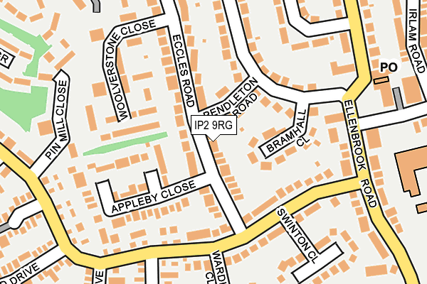 IP2 9RG map - OS OpenMap – Local (Ordnance Survey)