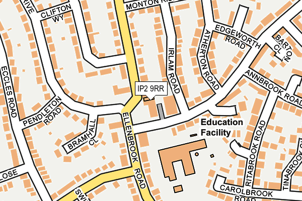 IP2 9RR map - OS OpenMap – Local (Ordnance Survey)