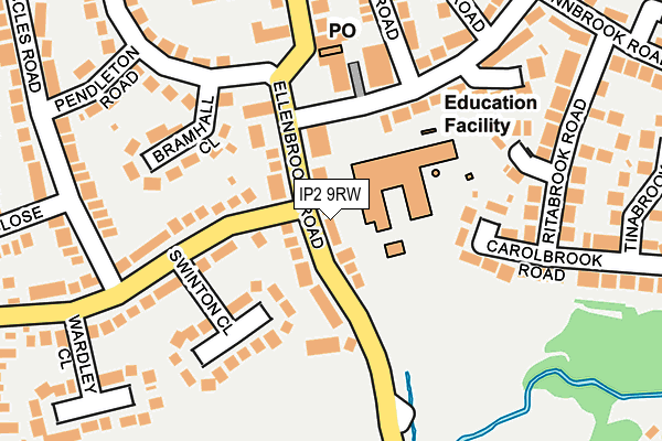 IP2 9RW map - OS OpenMap – Local (Ordnance Survey)