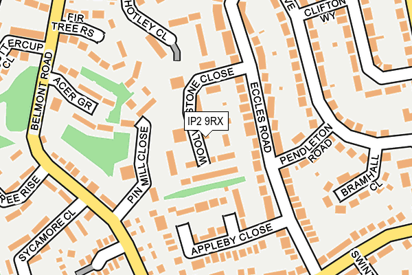 IP2 9RX map - OS OpenMap – Local (Ordnance Survey)
