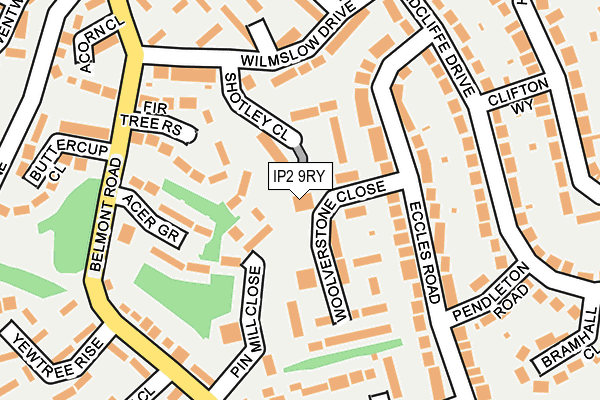 IP2 9RY map - OS OpenMap – Local (Ordnance Survey)