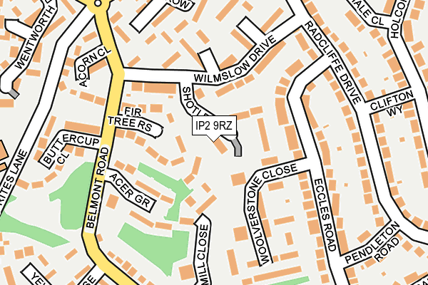 IP2 9RZ map - OS OpenMap – Local (Ordnance Survey)