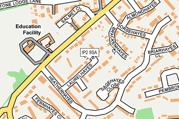 IP2 9SA map - OS OpenMap – Local (Ordnance Survey)