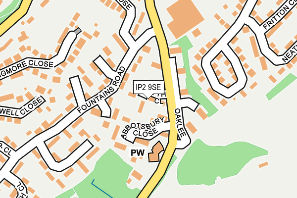 IP2 9SE map - OS OpenMap – Local (Ordnance Survey)