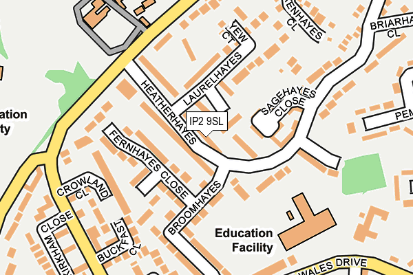 IP2 9SL map - OS OpenMap – Local (Ordnance Survey)