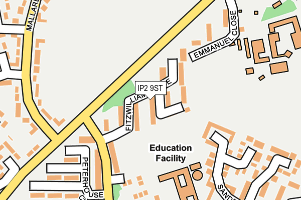 IP2 9ST map - OS OpenMap – Local (Ordnance Survey)