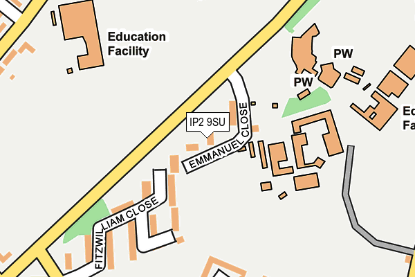 IP2 9SU map - OS OpenMap – Local (Ordnance Survey)