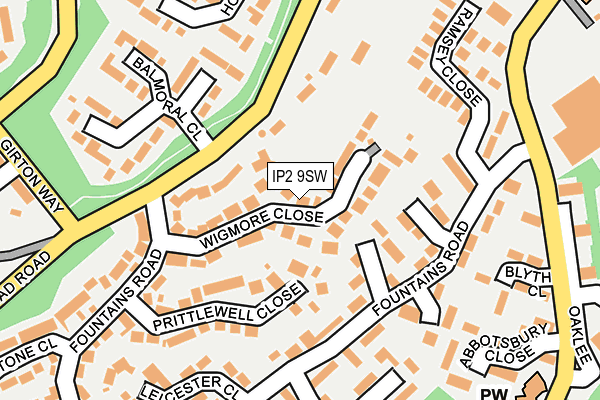 IP2 9SW map - OS OpenMap – Local (Ordnance Survey)