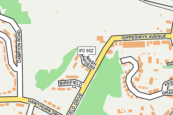 IP2 9SZ map - OS OpenMap – Local (Ordnance Survey)