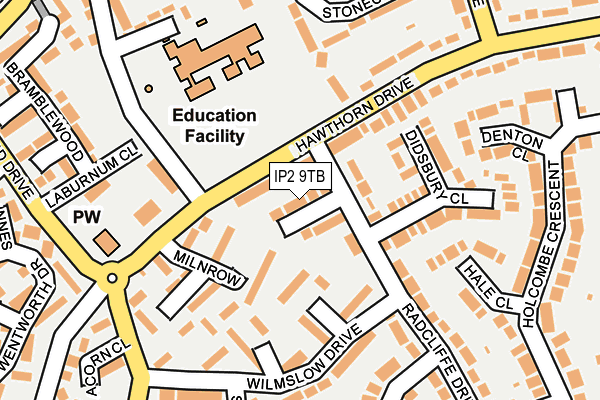 IP2 9TB map - OS OpenMap – Local (Ordnance Survey)