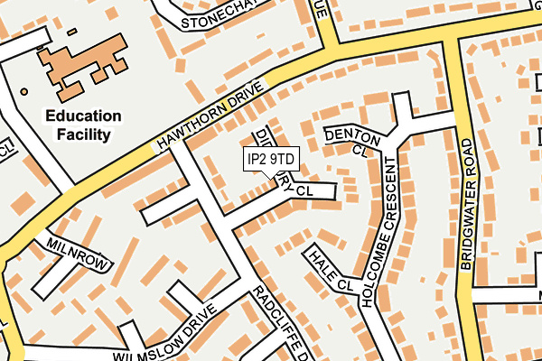 IP2 9TD map - OS OpenMap – Local (Ordnance Survey)