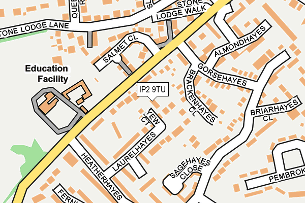 IP2 9TU map - OS OpenMap – Local (Ordnance Survey)