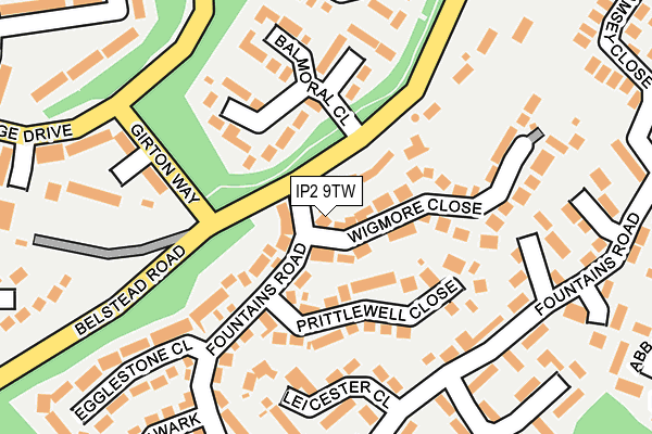 IP2 9TW map - OS OpenMap – Local (Ordnance Survey)