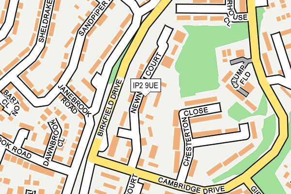 IP2 9UE map - OS OpenMap – Local (Ordnance Survey)