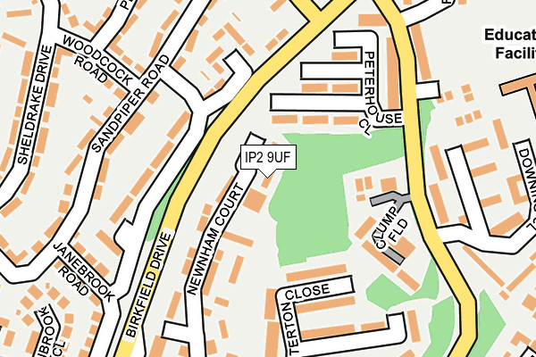 IP2 9UF map - OS OpenMap – Local (Ordnance Survey)