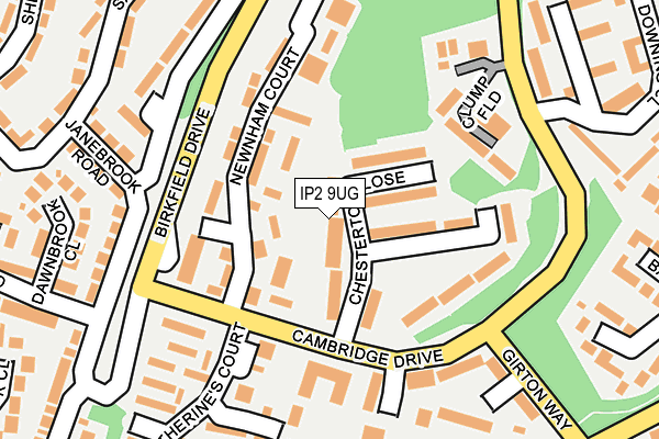 IP2 9UG map - OS OpenMap – Local (Ordnance Survey)