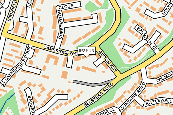 IP2 9UN map - OS OpenMap – Local (Ordnance Survey)