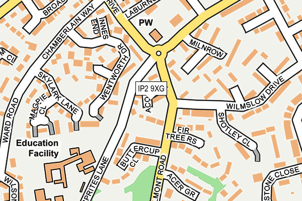 IP2 9XG map - OS OpenMap – Local (Ordnance Survey)