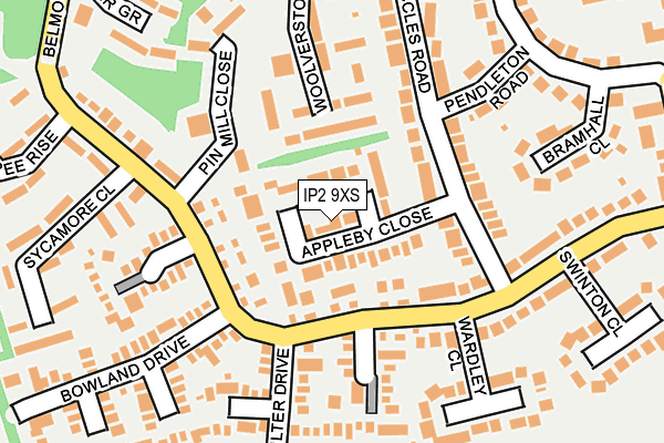IP2 9XS map - OS OpenMap – Local (Ordnance Survey)