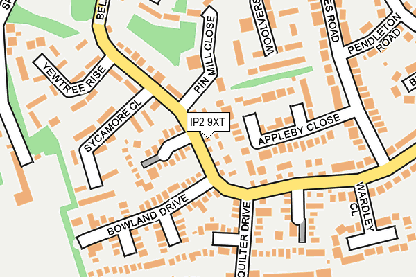 IP2 9XT map - OS OpenMap – Local (Ordnance Survey)