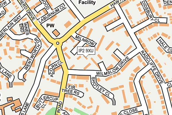 IP2 9XU map - OS OpenMap – Local (Ordnance Survey)