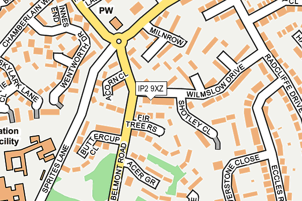 IP2 9XZ map - OS OpenMap – Local (Ordnance Survey)