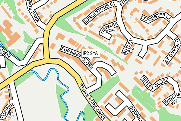 IP2 9YA map - OS OpenMap – Local (Ordnance Survey)