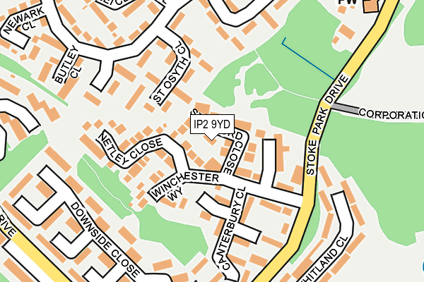 IP2 9YD map - OS OpenMap – Local (Ordnance Survey)