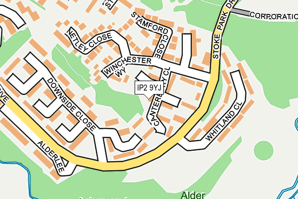 IP2 9YJ map - OS OpenMap – Local (Ordnance Survey)