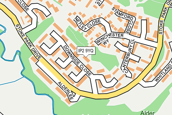 IP2 9YQ map - OS OpenMap – Local (Ordnance Survey)