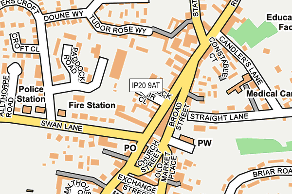 IP20 9AT map - OS OpenMap – Local (Ordnance Survey)