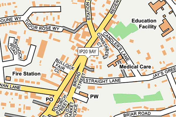 IP20 9AY map - OS OpenMap – Local (Ordnance Survey)