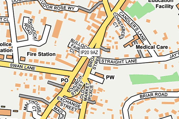 IP20 9AZ map - OS OpenMap – Local (Ordnance Survey)