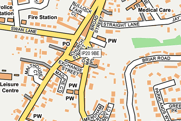 IP20 9BE map - OS OpenMap – Local (Ordnance Survey)