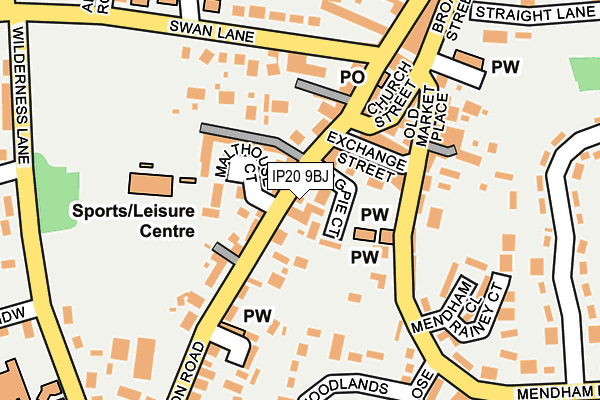 IP20 9BJ map - OS OpenMap – Local (Ordnance Survey)