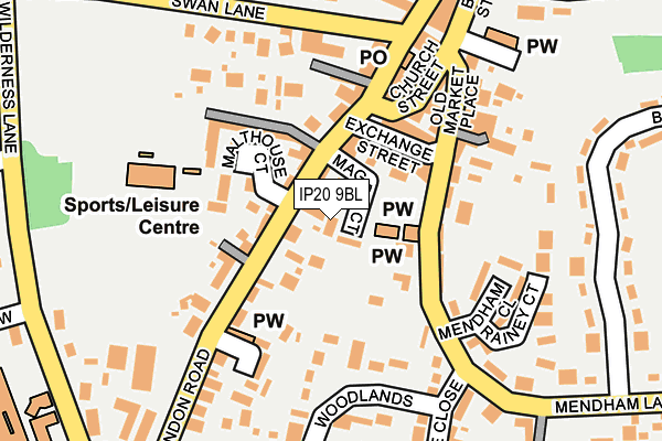 IP20 9BL map - OS OpenMap – Local (Ordnance Survey)