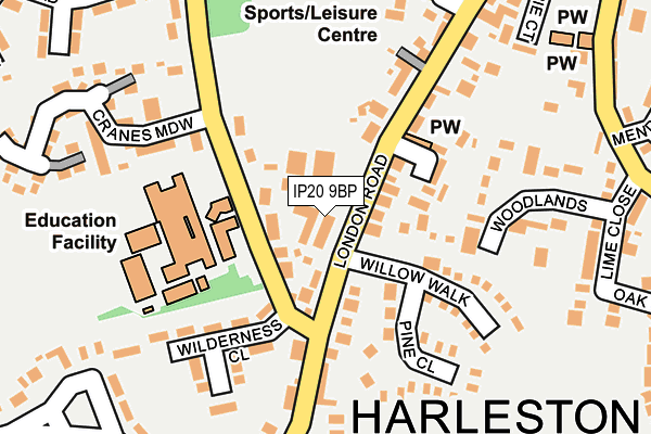 IP20 9BP map - OS OpenMap – Local (Ordnance Survey)