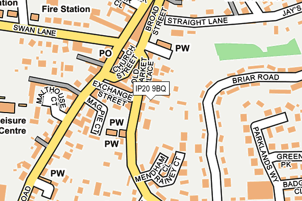 IP20 9BQ map - OS OpenMap – Local (Ordnance Survey)