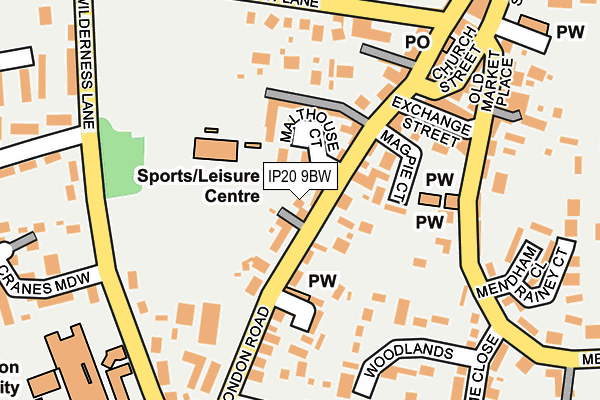 IP20 9BW map - OS OpenMap – Local (Ordnance Survey)