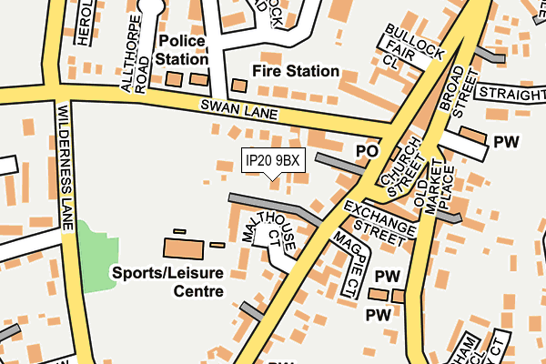 IP20 9BX map - OS OpenMap – Local (Ordnance Survey)