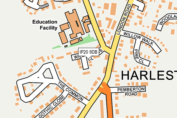 IP20 9DB map - OS OpenMap – Local (Ordnance Survey)