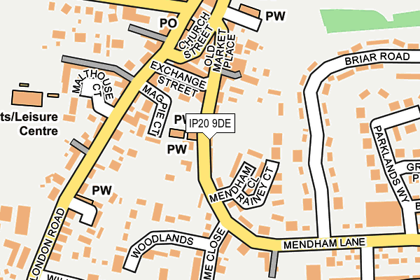 IP20 9DE map - OS OpenMap – Local (Ordnance Survey)