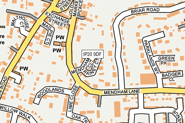 IP20 9DF map - OS OpenMap – Local (Ordnance Survey)