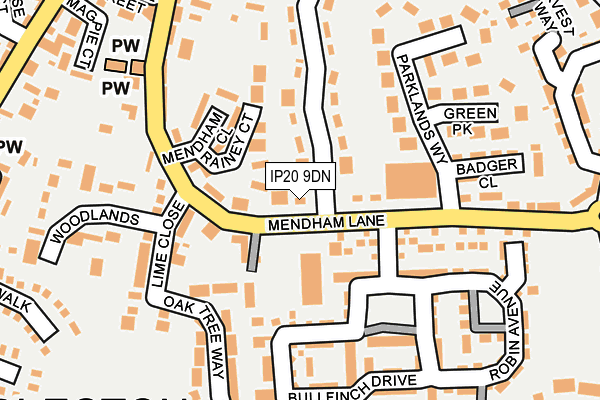 IP20 9DN map - OS OpenMap – Local (Ordnance Survey)