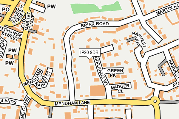 IP20 9DR map - OS OpenMap – Local (Ordnance Survey)