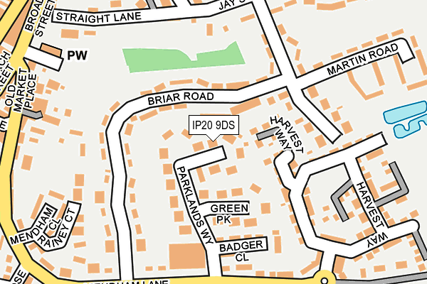 IP20 9DS map - OS OpenMap – Local (Ordnance Survey)