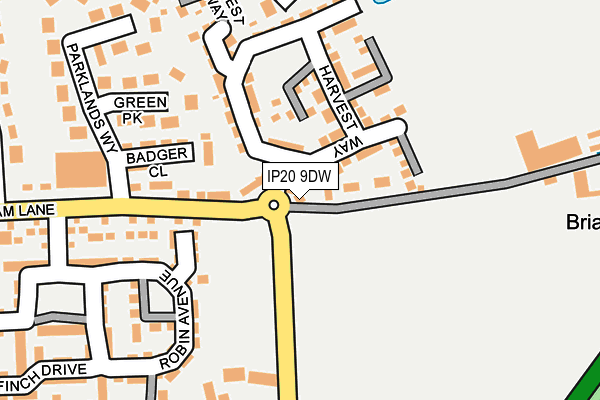 IP20 9DW map - OS OpenMap – Local (Ordnance Survey)